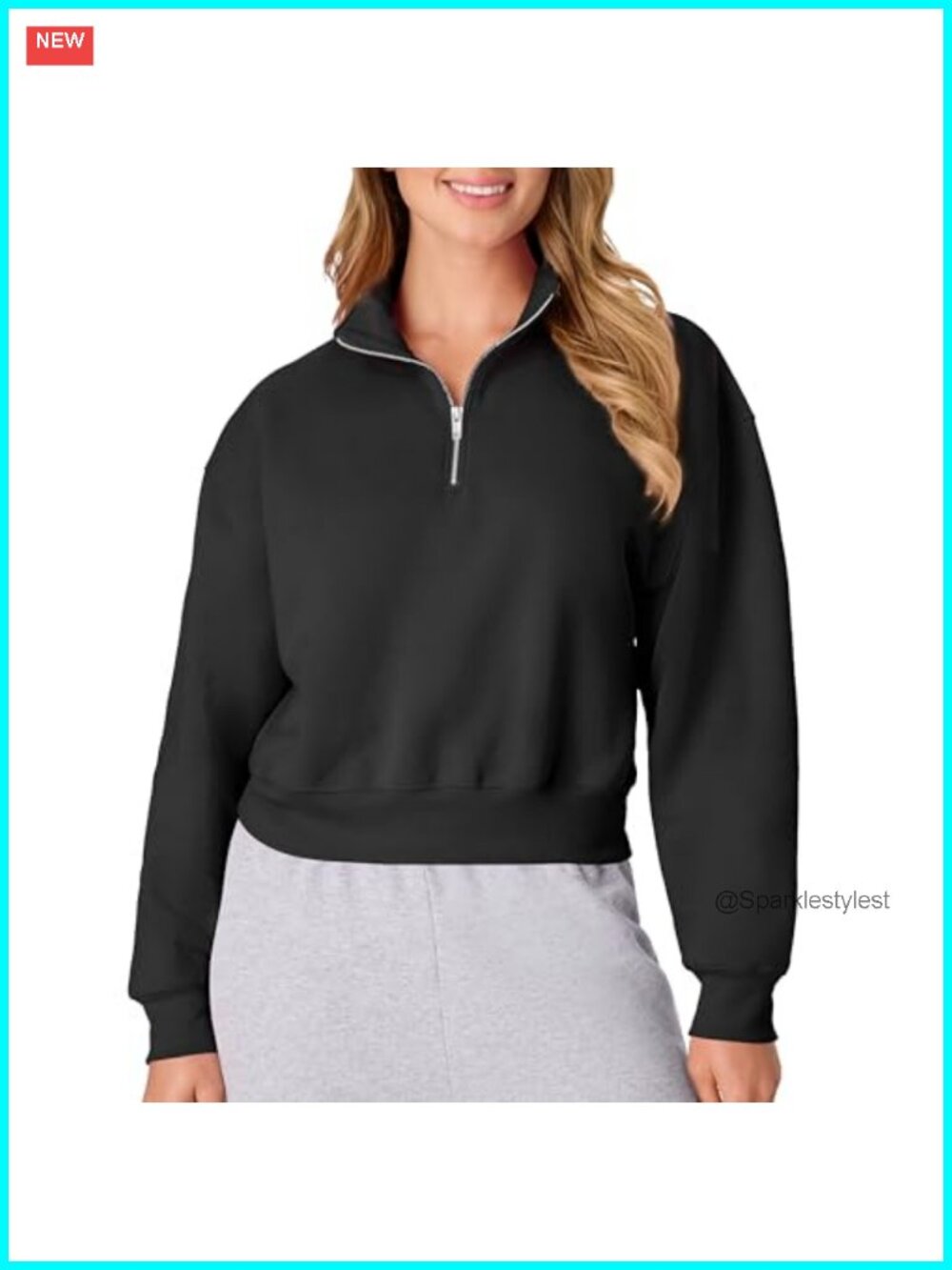 Hanes EcoSmart Women's Quarter-Zip Fleece Sweatshirt Midweight Pullover